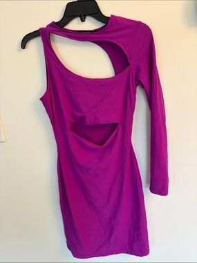 Women’s Magenta Cutout One-Shoulder Bodycon Dress